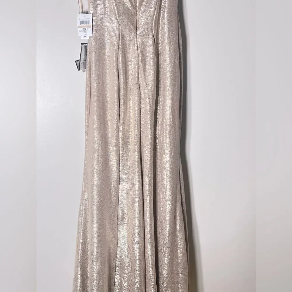 Nightway Cold-Shoulder Foil Gown -
Champagne/Gold new size 8 women’s dress - Picture 11 of 14